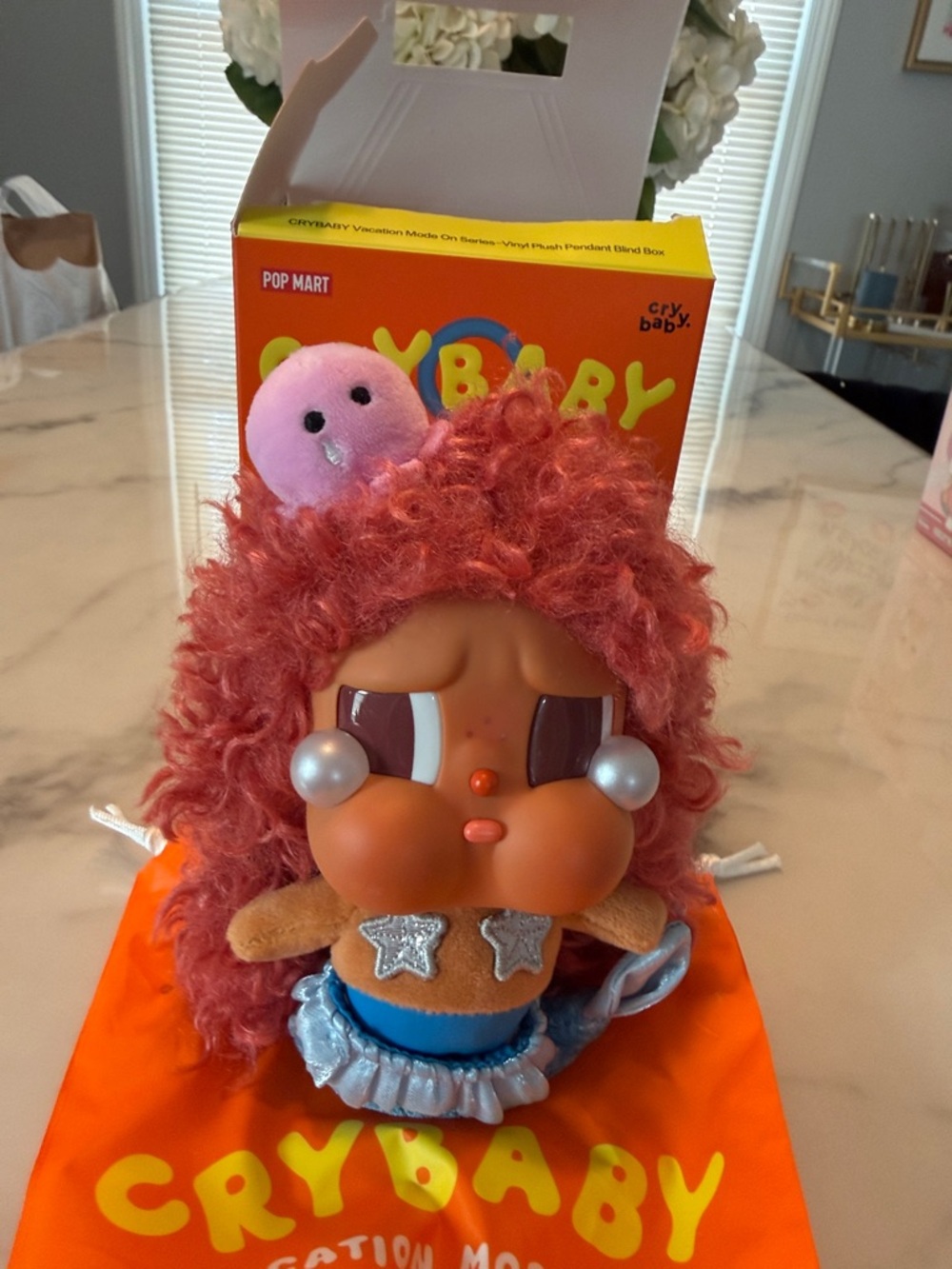 Crybaby Curly-Hair Plush Doll in Red — POP MART Collectible
